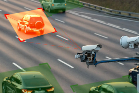 artificial intelligence identifies violators on the highway. high quality photoの写真素材