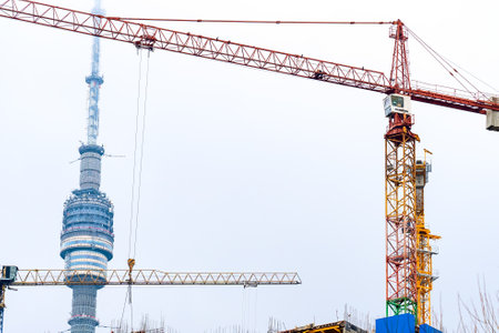 Moscow construction of a monolithic-brick houseのeditorial素材