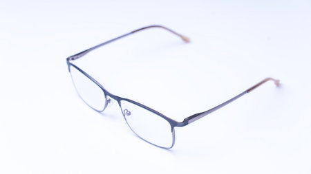 glasses for vision on a white background. Vision correction using optical glasses. High quality...