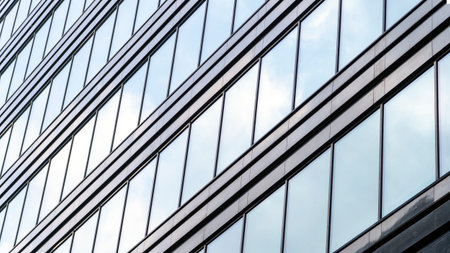 Architecture details Modern Building Glass facade Business background. High quality photoの写真素材