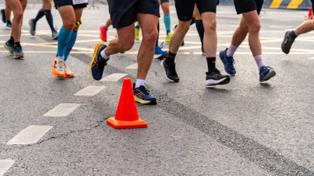 A large-scale photographic event of the marathon, with over 30,000 participants, and a city-wide race through the streets of the capital. High quality photoの写真素材