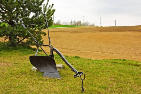 Metal plow for plowing fieldsの写真素材