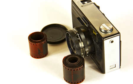 The camera of the last century and a photographic filmの写真素材