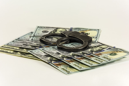 US dollar bills covered with metalの写真素材