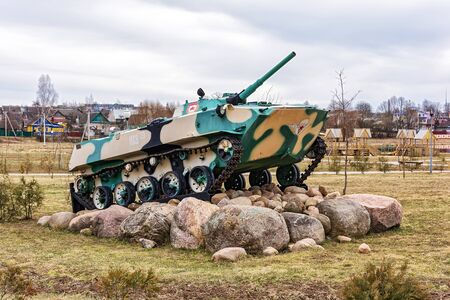 Belarus, Minsk region - 20.03.2017: The combat vehicle of the landing force of the armed forces of...