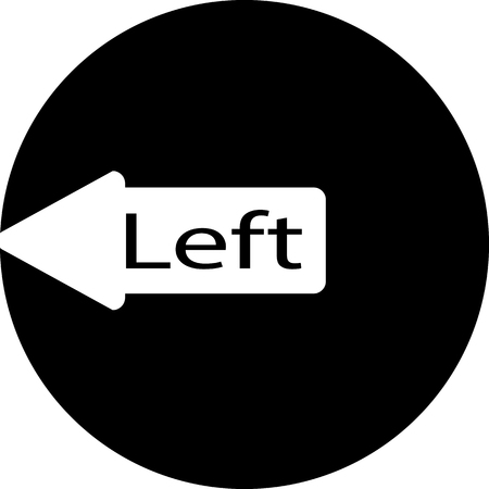 Arrow icon pointing to the left. Flat imageのイラスト素材