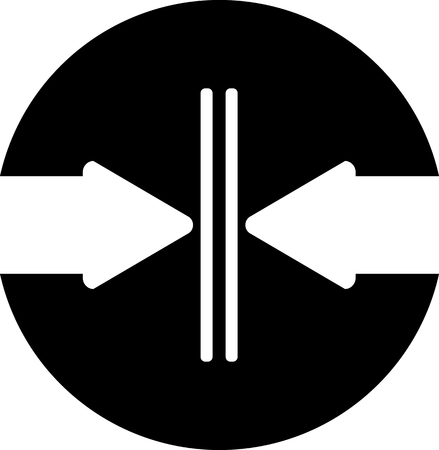 Two arrows are directed towards each otherのイラスト素材