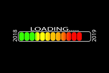 Vector image. New 2019 digital download scale on black background