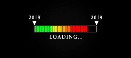 On a black background, the 2019 download graphの写真素材