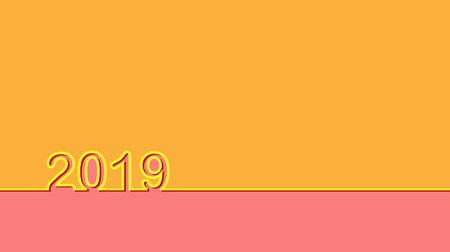 Template for congratulations on the New Year 2019. Contour number 2019 and two-color backgroundのイラスト素材