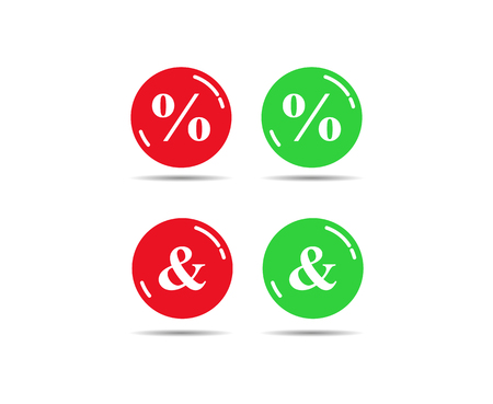 Green and red buttons with percent and ampersand signsのイラスト素材
