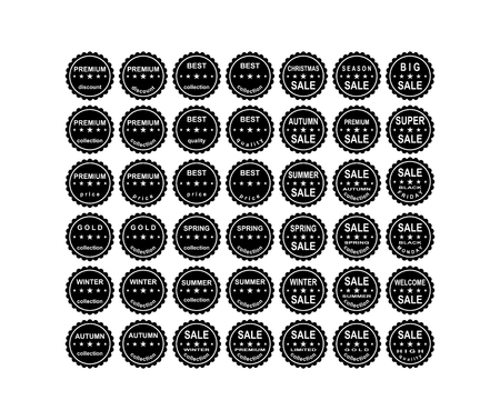 Set of black and white labels for saleのイラスト素材