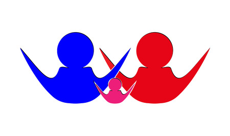 The logo of family relationships, the concept idea, vector imageのイラスト素材