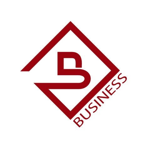 Silhouette of the letter B inside the square.のイラスト素材