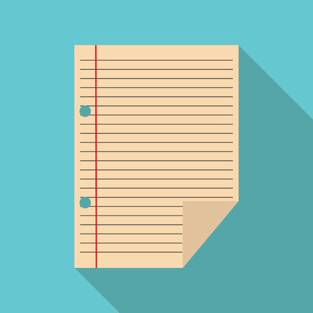 Sheet of paper in a ruler, flat image, long shadowのイラスト素材