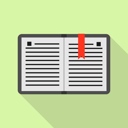 Flat image of notepad with tape bookmark, long shadowのイラスト素材