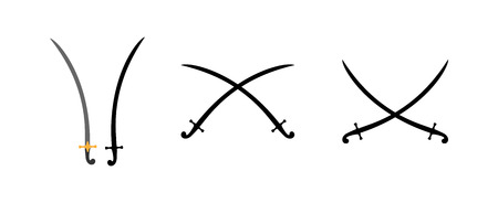 Simple and color image swords and crossed swordsのイラスト素材