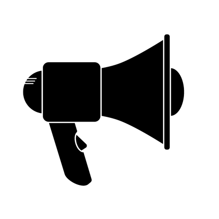 Simple silhouette of a megaphone, a device to enhance the soundのイラスト素材