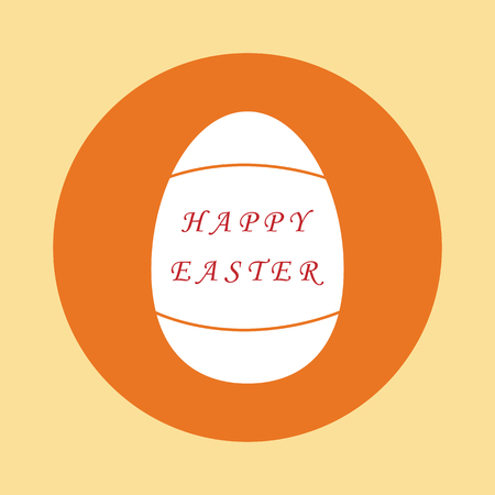 simple silhouette of easter eggs, and the inscription Happy Easter.のイラスト素材