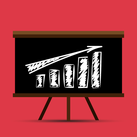 Black chalkboard graph of business growth, salesのイラスト素材