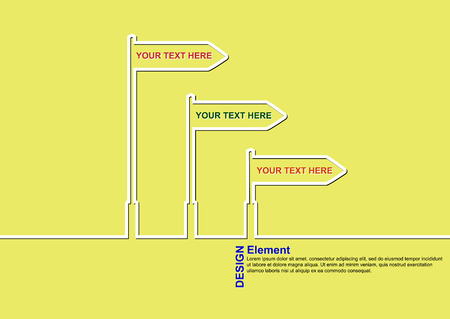 Infographics, Graphic design. Direction of movement or stage of development for schematic illustrationのイラスト素材