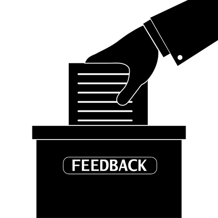 Male hand puts a ballot box in the ballot boxのイラスト素材