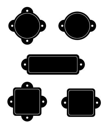 Set of plates for inscriptions, for design and decorationのイラスト素材