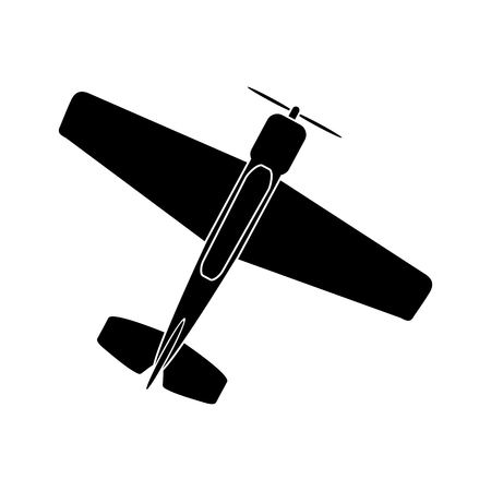 simple drawing of a single-engine propeller airplaneのイラスト素材