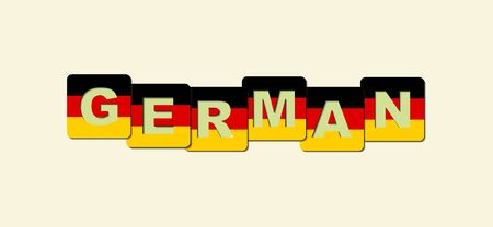 The word Germany is made of cubes in the colors of the national flagのイラスト素材
