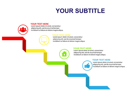 Infographic of the stages of business development to layout and designのイラスト素材