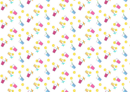 pattern with the image of cocktails, simple designのイラスト素材