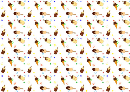 simple pattern with the image of ice creamのイラスト素材