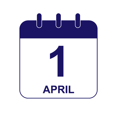 Sheet calendar with the date of April 1, flat designのイラスト素材