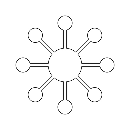 Transparent contact, hub or analytics icon, flat designのイラスト素材