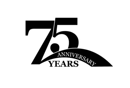 75 years anniversary, flat simple designのイラスト素材