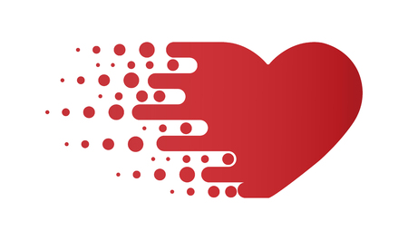 Collapsing heart, simple flat design, medicine or emotionのイラスト素材