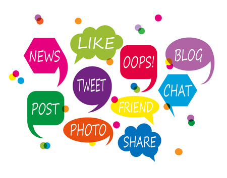 Set of speech clouds for messages and chatsのイラスト素材