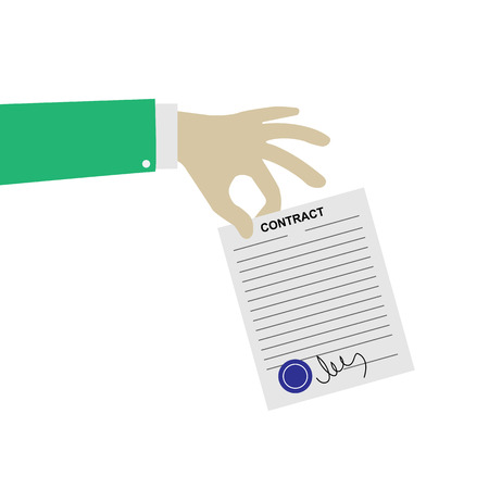 Hand holds the fingers contract, flat designのイラスト素材