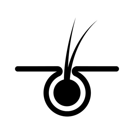 hair icon on the skin, simple designのイラスト素材