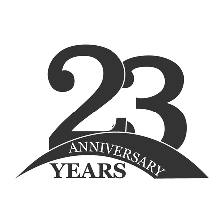 23 years anniversary, flat simple design, logoのイラスト素材