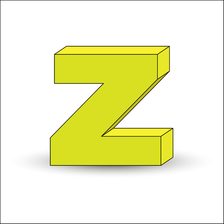 Three-dimensional image of the letter Z. the Simulated 3D volume, simple designのイラスト素材