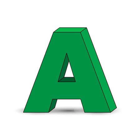 Three-dimensional image of the letter A. the Simulated 3D volume, simple designのイラスト素材