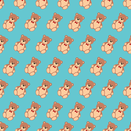 Seamless pattern with children's Teddy bear for a toy design and children's clothes, flat designのイラスト素材