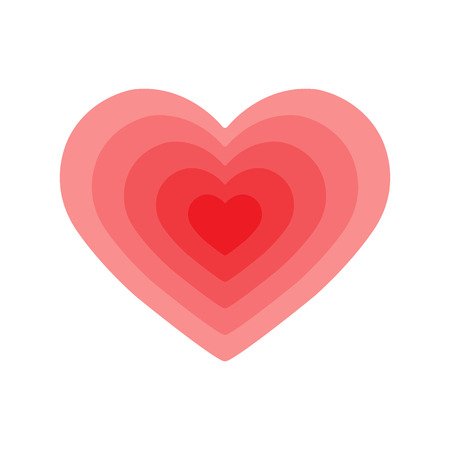 Heart silhouette of several elements in shades of pink for design and decorationのイラスト素材