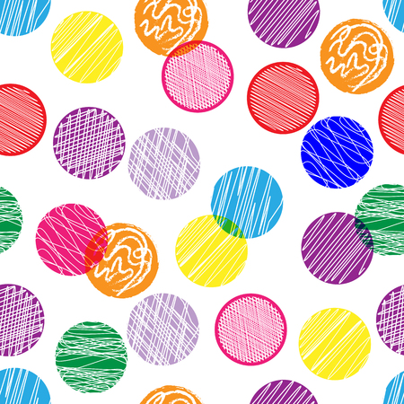 Seamless pattern with multi-colored shaded circles for design, Wallpaper, material, packagingのイラスト素材