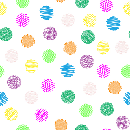 Seamless pattern with multi-colored shaded circles for design, Wallpaper, material, packagingのイラスト素材