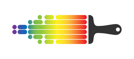 Colored trail from the construction of a spatula in the colours of the LGBT, flat designのイラスト素材