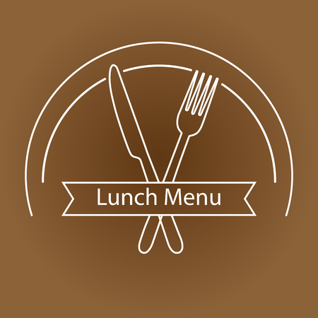 logo or emblem lunch menu for restaurant, cafe or barのイラスト素材