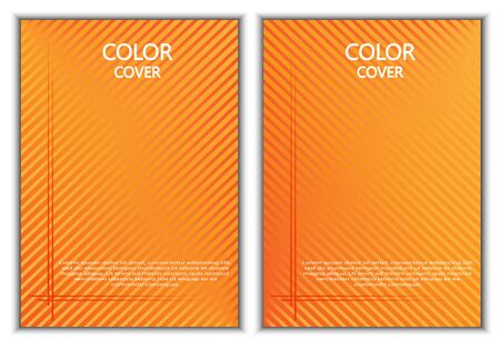 Color cover with diagonal lines in shades of orange gradient.のイラスト素材
