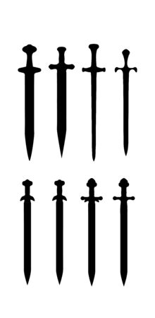 icon sword. Cold steel medieval arms, flat design.のイラスト素材